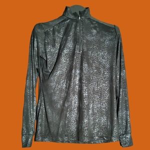 Hot Chillys Black Metallic Zip T Medium